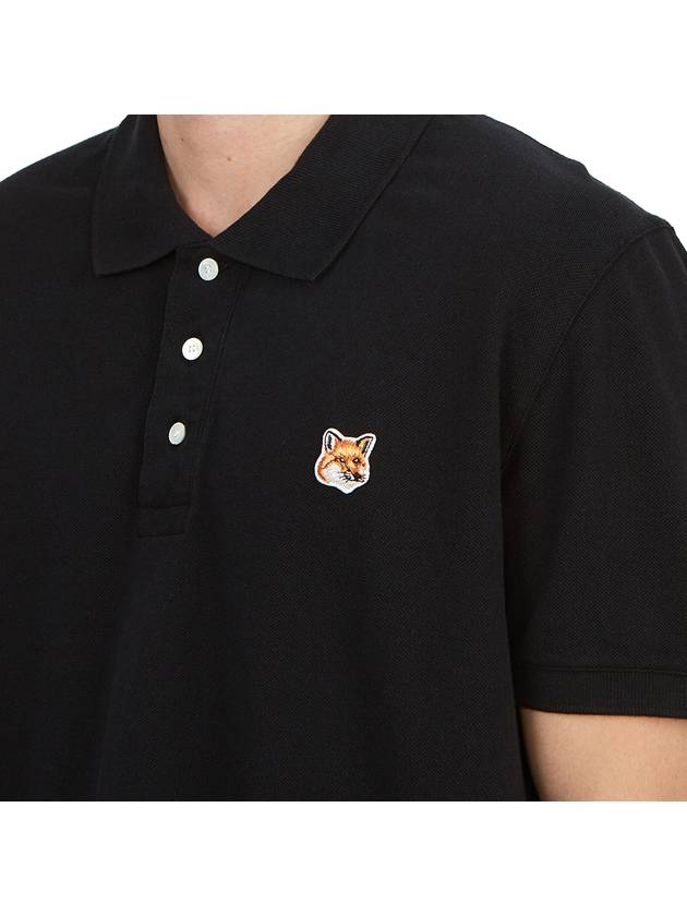 Fox Head Patch Cotton Polo Shirt Black - MAISON KITSUNE - BALAAN 7