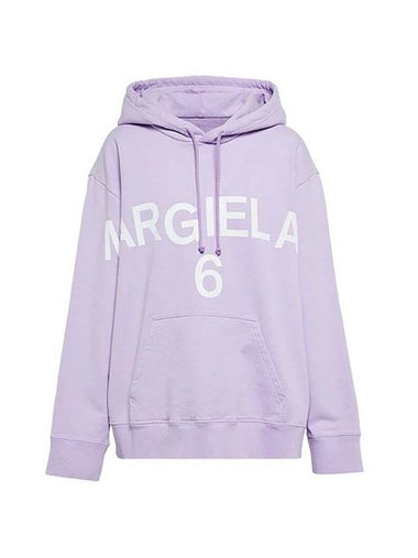 Maxi Logo Oversized Cotton Hoodie Purple - MAISON MARGIELA - BALAAN 1