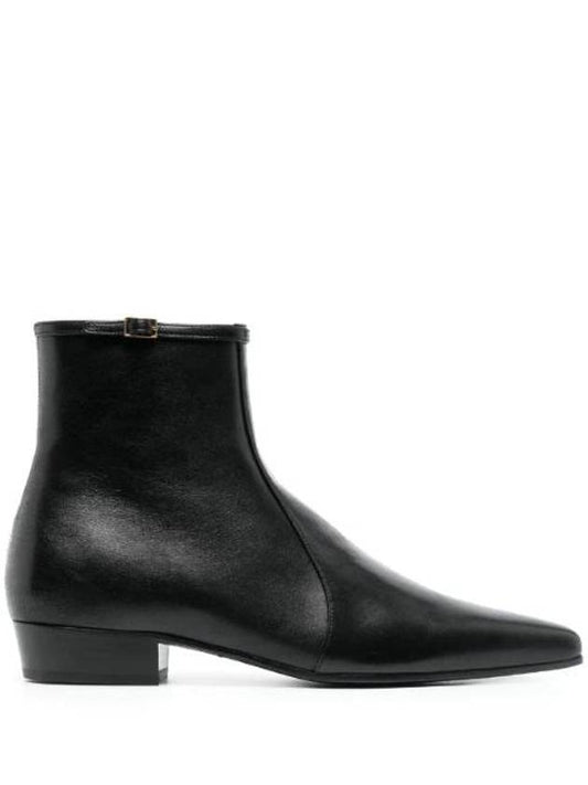 Romeo Calf Leather Ankle Boots Black - SAINT LAURENT - BALAAN 1