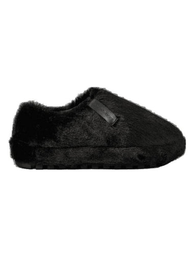 Jeans Faux Fur Slippers Black - CALVIN KLEIN - BALAAN 1