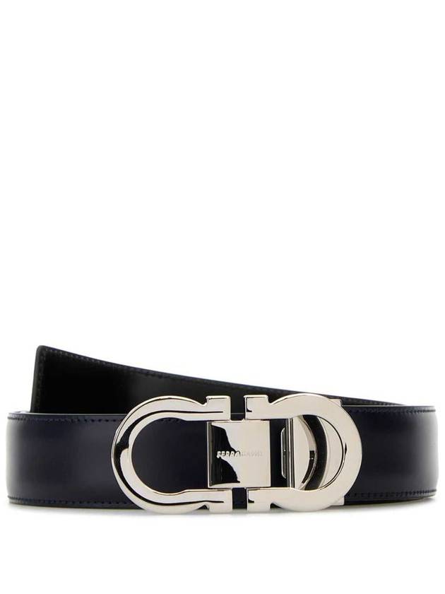 Gancini Reversible Leather Belt Midnight Blue - SALVATORE FERRAGAMO - BALAAN 2