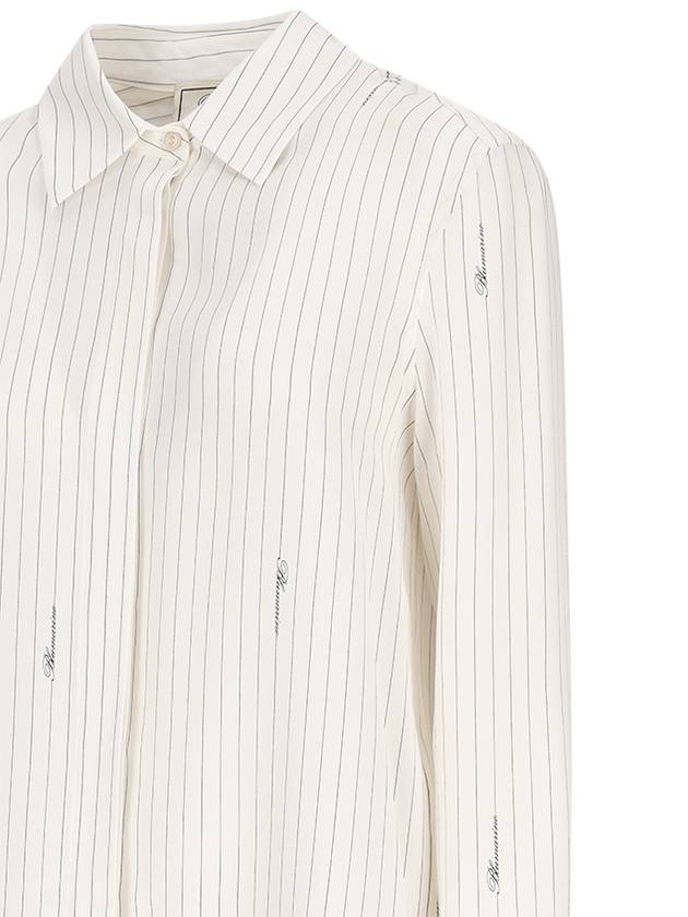 STRIPED CRÊPE DE CHINE SHIRT WITH LOGO - BLUMARINE - BALAAN 3