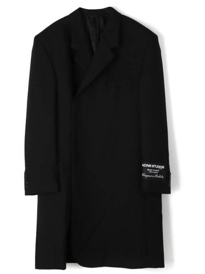 Studios Logo Patch Wool Over Double Coat Black - ACNE STUDIOS - BALAAN 2