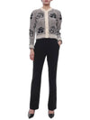 Rose intarsia cable knit cardigan gray - THOM BROWNE - BALAAN 4