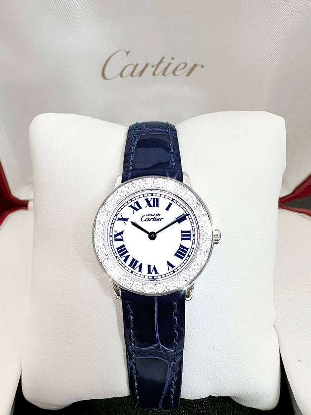 Must Ronde Big Diamond White Roman Dial Women s Watch - CARTIER - BALAAN 3