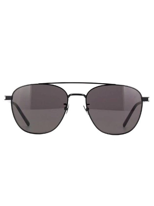 Eyewear Double Bridge Oval Sunglasses Black - SAINT LAURENT - BALAAN 1