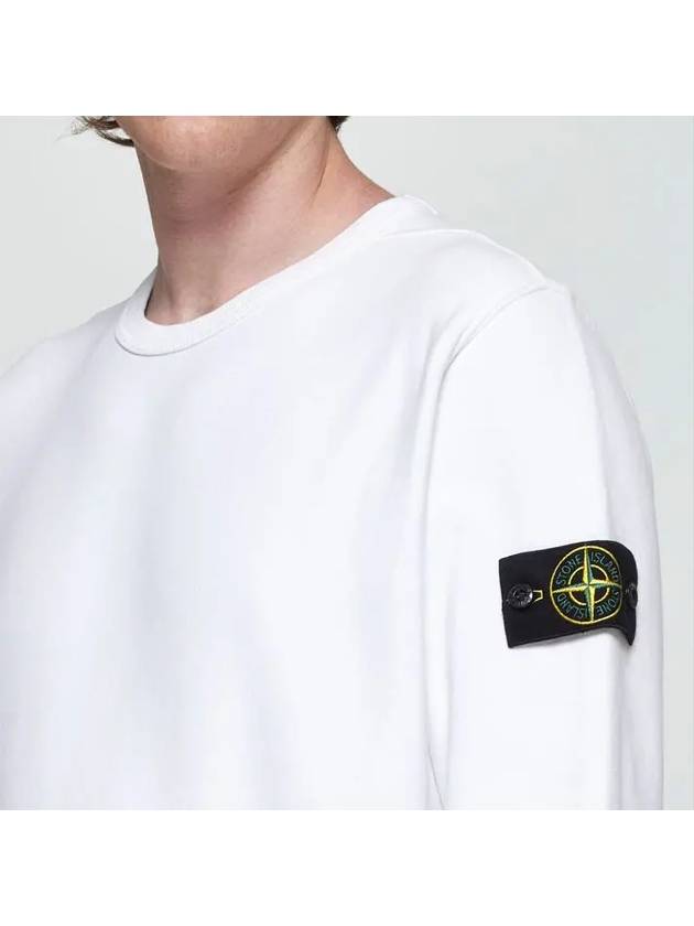 Wappen Patch Crew Neck Cotton Sweatshirt White - STONE ISLAND - BALAAN 4