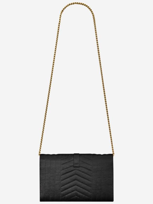 Matelasse Monogram Chain Cross Bag Black - SAINT LAURENT - BALAAN 3