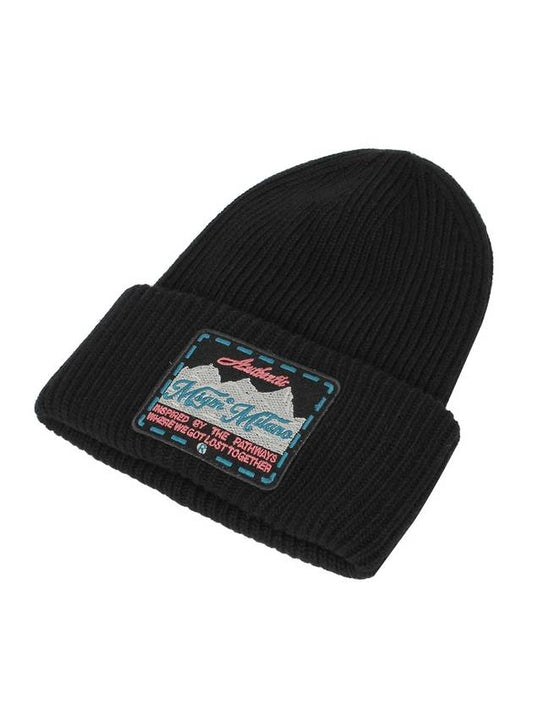 Label Patch Wool Beanie Black - MSGM - BALAAN 2