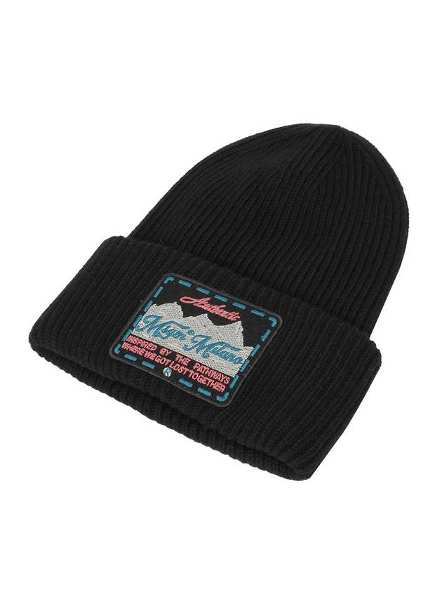 Label Patch Wool Beanie Black - MSGM - BALAAN 1