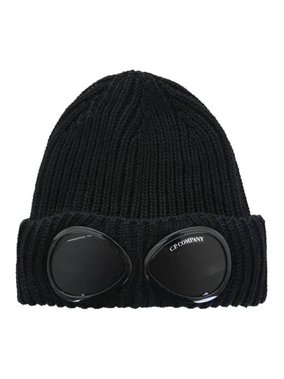 Extra Fine Merino Wool Goggle Beanie Black - CP COMPANY - BALAAN 2