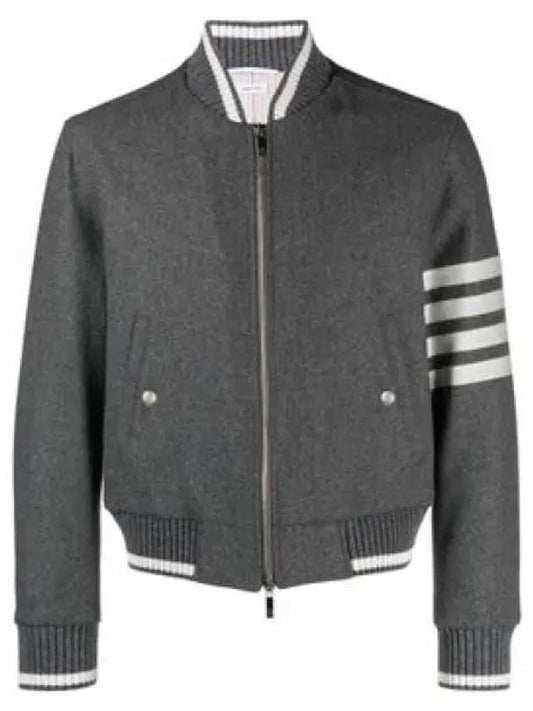 4 Bar Stripe Bomber Jacket Grey - THOM BROWNE - BALAAN 2