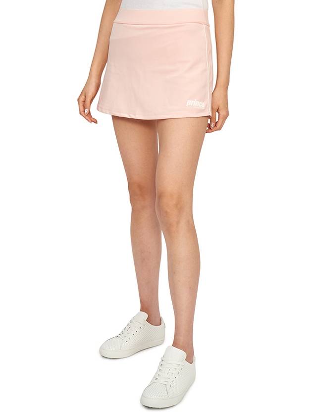 Women's Logo Print A-Line Skirt Baby Pink - SPORTY & RICH - BALAAN 6