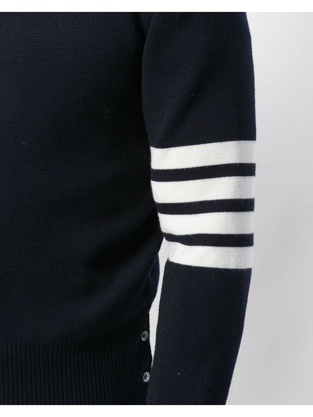 Men's Navy Milano Stitch Diagonal Cardigan - THOM BROWNE - BALAAN 6