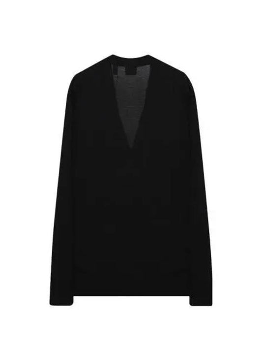 Monogram Motif Wool-Silk Blend Cardigan Black - BURBERRY - BALAAN 2