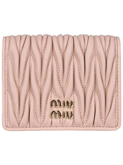 Matelasse Leather Half Wallet Light Pink - MIU MIU - BALAAN 2