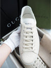 Ace GG Embossed Low Top Sneakers White - GUCCI - BALAAN 5