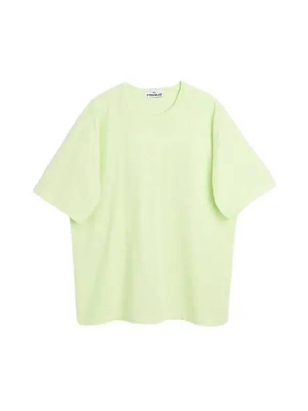 Micro Embroidered Logo Cotton Jersey Short Sleeve T-Shirt Light Green - STONE ISLAND - BALAAN 2