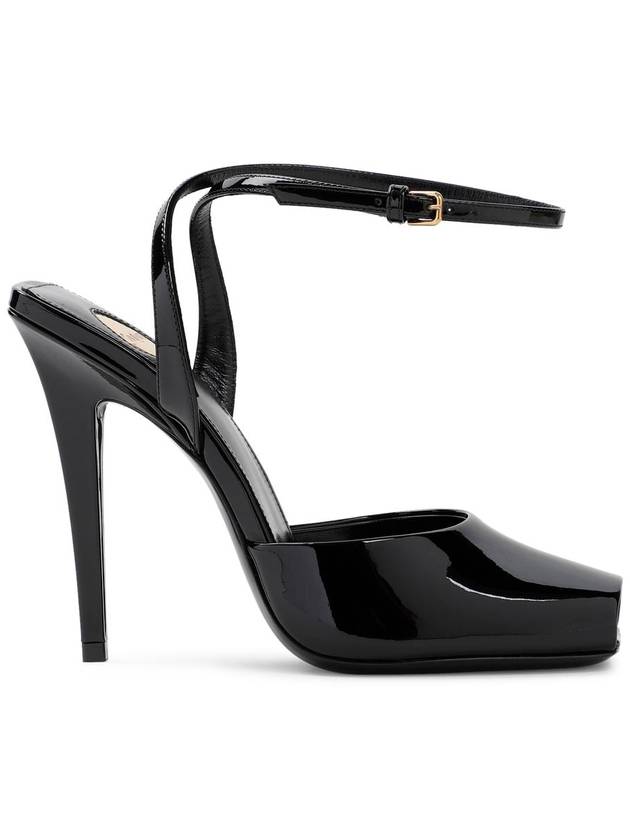 Saint Laurent La Scandale Sandals In Patent Leather Shoes - SAINT LAURENT - BALAAN 1