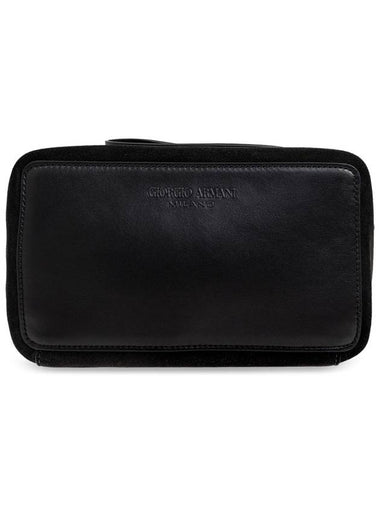 Giorgio Armani Leather Cosmetic Bag, Men's, Black - GIORGIO ARMANI - BALAAN 1