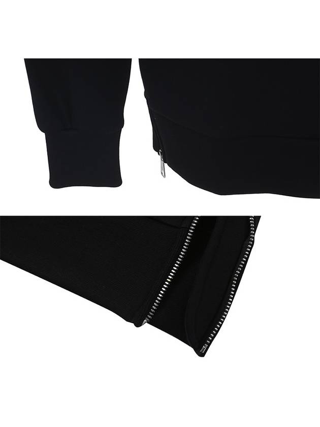 PBJS06A 3557 01 Black sweatshirt neck side metal zipper decoration - NEIL BARRETT - BALAAN 6