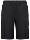 Logo Cotton Slim Cargo Shorts Black - STONE ISLAND - BALAAN 3