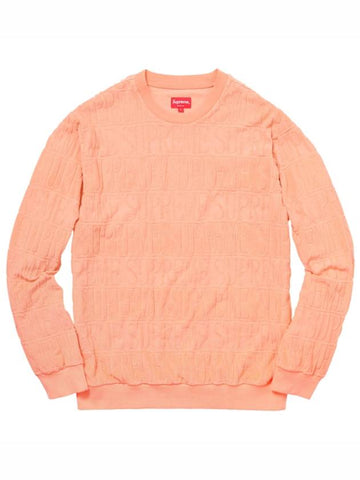 Logo Stripe Terry Crewneck Peach - SUPREME - BALAAN 1