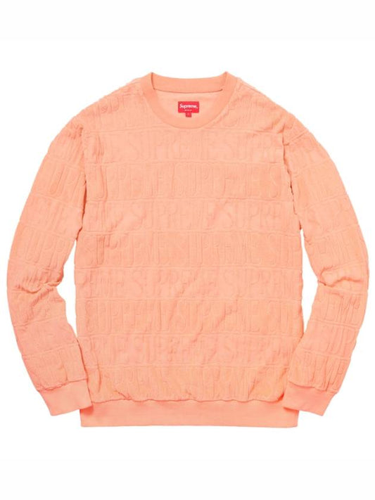 Logo Stripe Terry Crewneck Peach - SUPREME - BALAAN 1