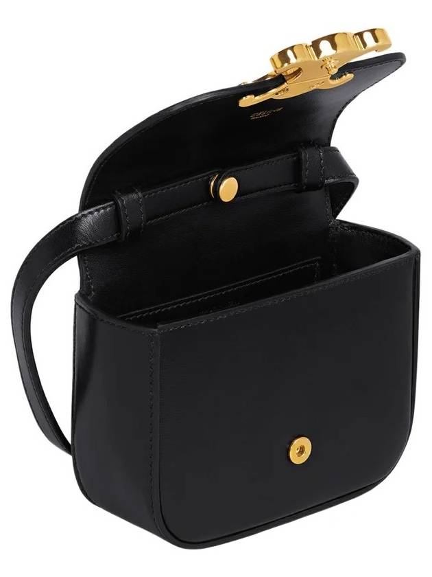 Triomphe Small Shiny Calfskin Cross Bag Black - CELINE - BALAAN 7