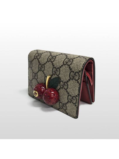 Gucci Cherry GG Supreme Half Wallet 476050 - GUCCI - BALAAN 2