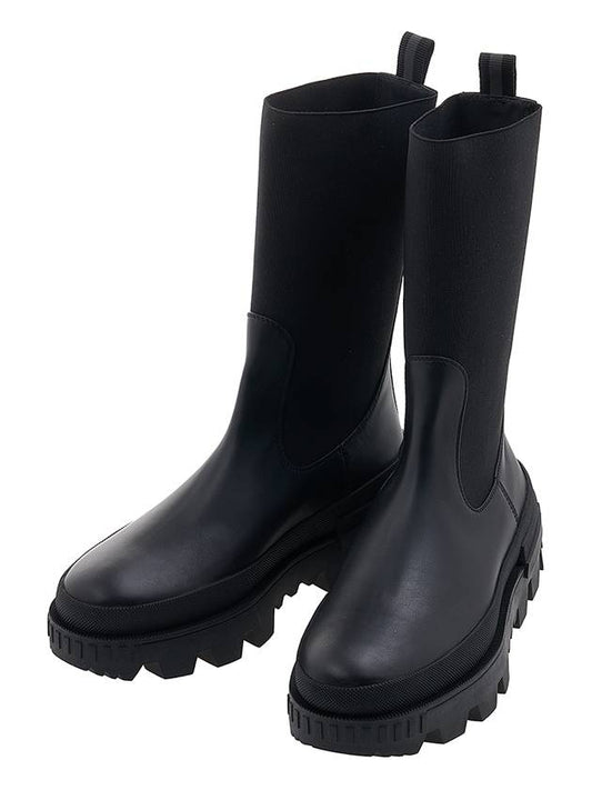 Neue Neue Leather Chelsea Boots Black - MONCLER - BALAAN.