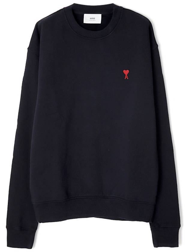 Small Heart Logo Sweatshirt Black - AMI - BALAAN 2