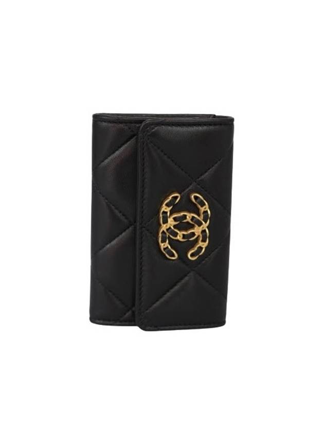 19 Gold Hardware Lambskin Flap Card Wallet Black - CHANEL - BALAAN 5