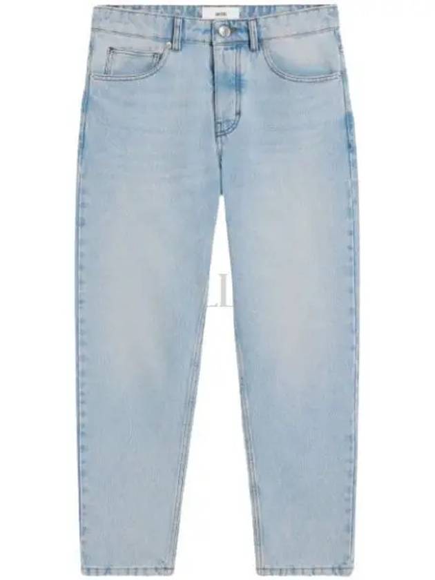 Low Rise Tapered Fit Crop Jeans Blue - AMI - BALAAN 2