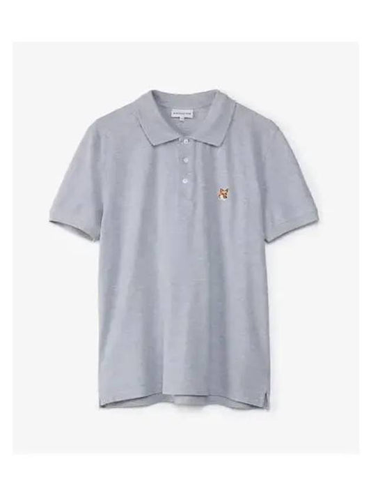 Fox Head Patch Cotton Polo Shirt Grey - MAISON KITSUNE - BALAAN 2