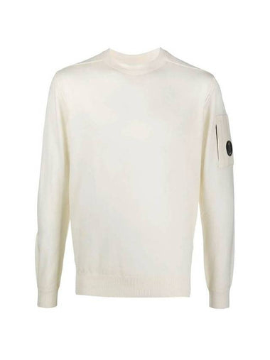 Men s Lens Wappen Merino Wool Knit Top Ivory - CP COMPANY - BALAAN 1