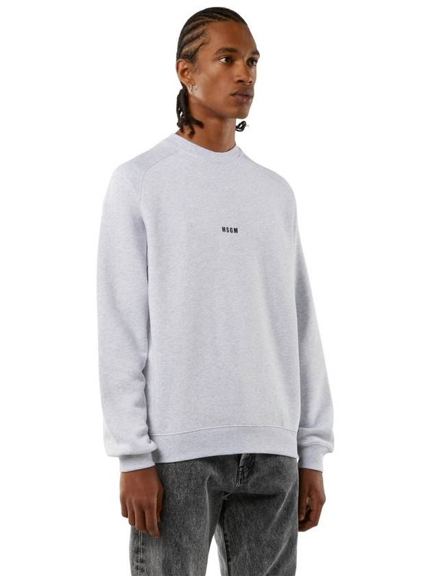 Micro Logo Cotton Sweatshirt Grey - MSGM - BALAAN 4