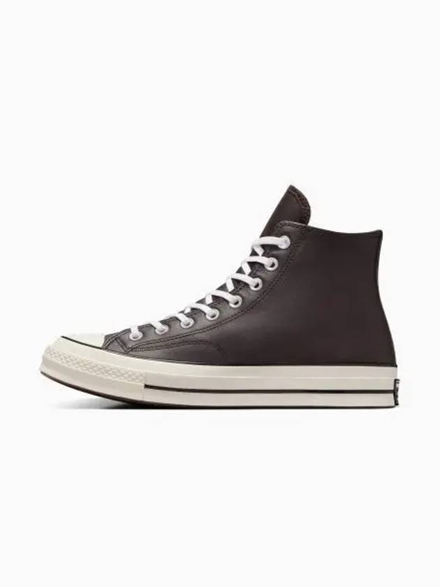 Chuck 70 Leather High Top Sneakers Coffee Nut - CONVERSE - BALAAN 1