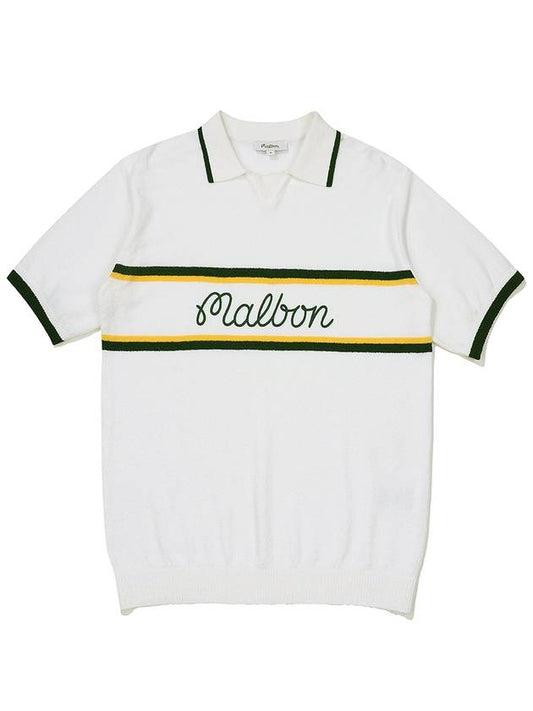 Marlbon Script Sweater WHITE MAN Blue Boutique M3221PKT01WHT - MALBON GOLF - BALAAN 2