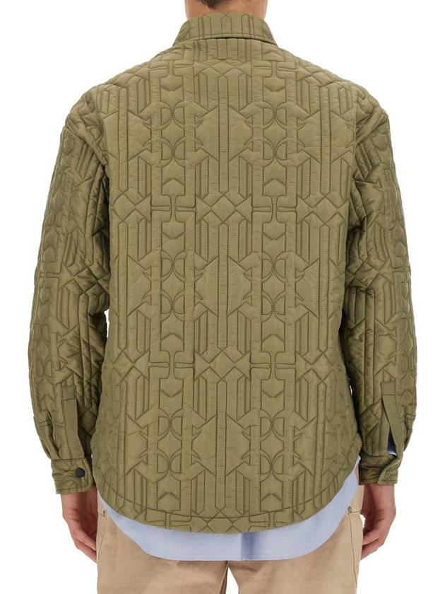 Monogram Quilted Overshirt Green PMEA251E23FAB0015610 - PALM ANGELS - BALAAN 4