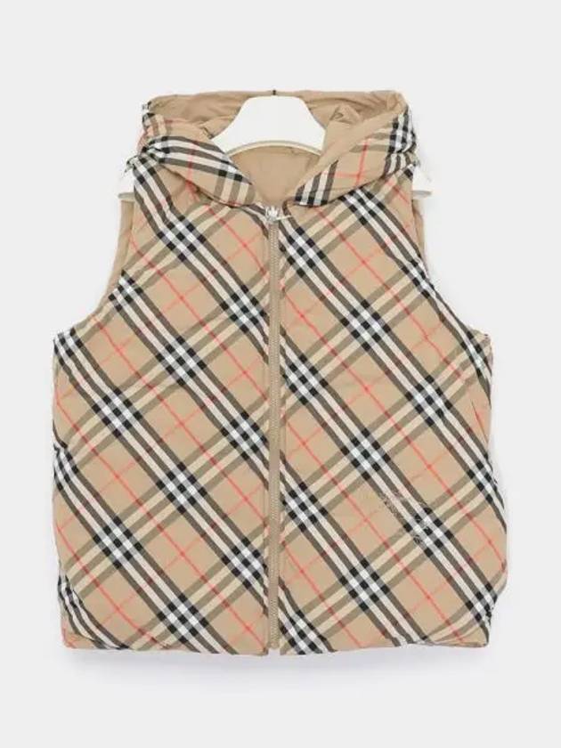 Kids Reversible Check Padded Vest Sand - BURBERRY - BALAAN 2