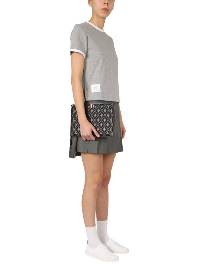 Asymmetric Hem Short Sleeve T-Shirt Grey - THOM BROWNE - BALAAN 6