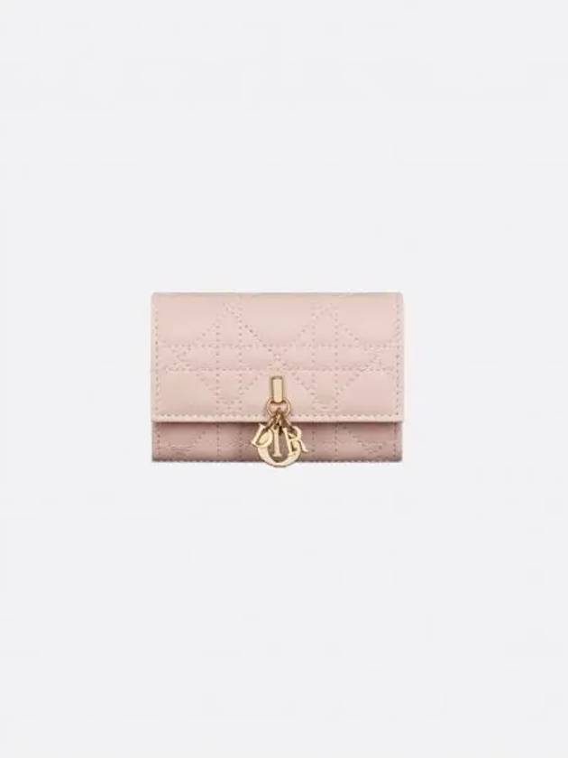 XS Lady Cannage Lambskin Half Wallet Powder Pink - DIOR - BALAAN 2