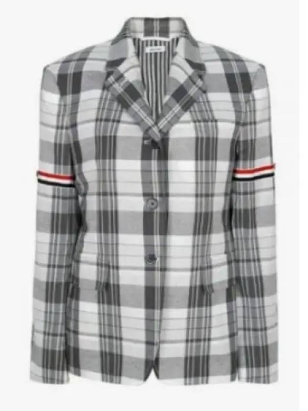 RWB Arm Banding Madras Check Jacket Med Grey - THOM BROWNE - BALAAN 2