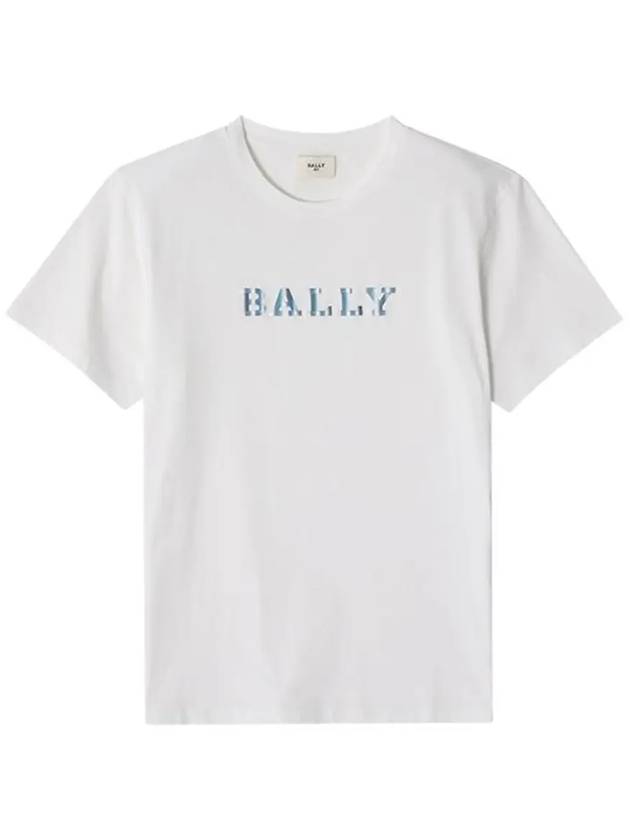 Logo Print Short Sleeve T-Shirt White - BALLY - BALAAN 5