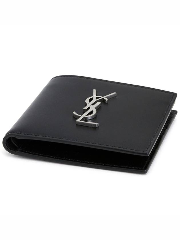 East/West Wallet In Smooth Leather Black - SAINT LAURENT - BALAAN 4