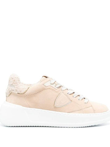 Philippe Model Tres Temple Leather Sneakers With Fur - PHILIPPE MODEL - BALAAN 1