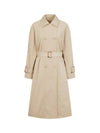 Women s Belted Double Trench Coat Beige - EMPORIO ARMANI - BALAAN 1