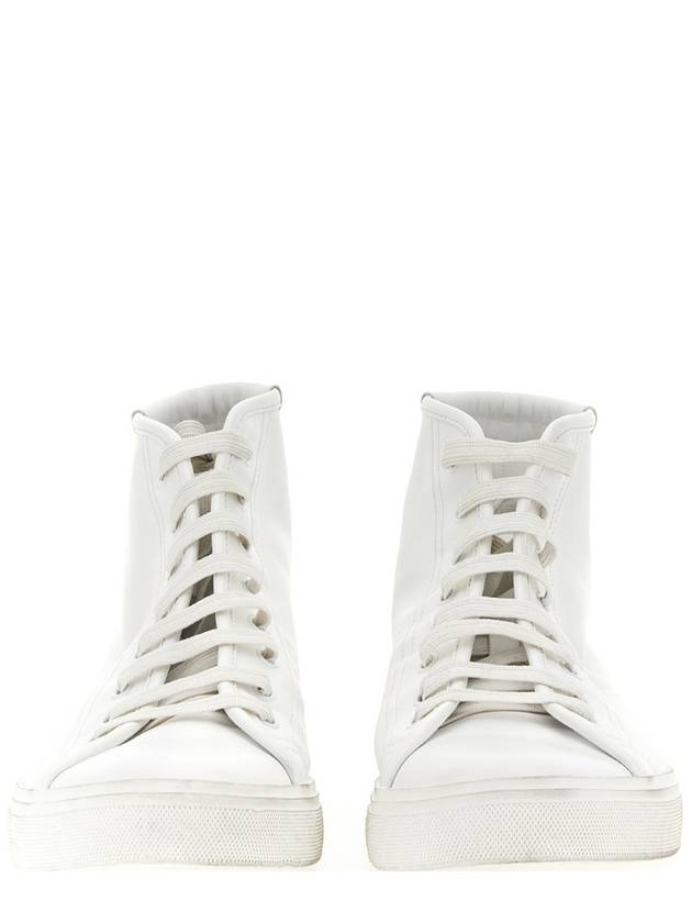 Malibu Mid Leather High Top Sneakers - SAINT LAURENT - BALAAN 3