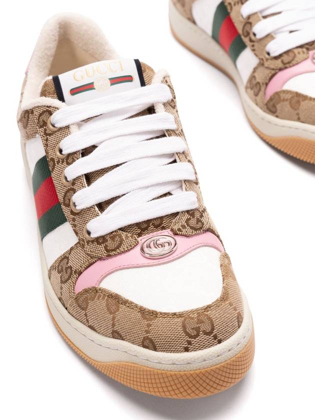 Screener Low Top Sneakers Beige Dark Brown - GUCCI - BALAAN 3